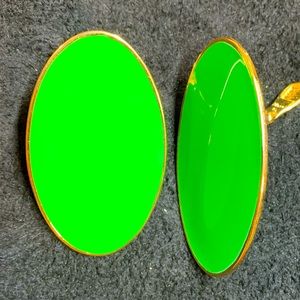 Vintage Monet Green and Gold Clip-on Earrings